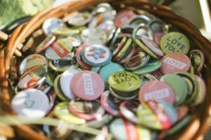 Buttons for wedding favors