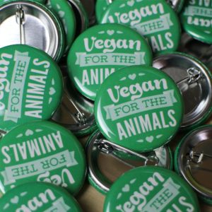 Vegan for the Animals Custom Buttons